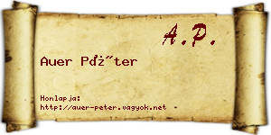 Auer Péter névjegykártya