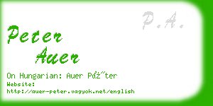 peter auer business card